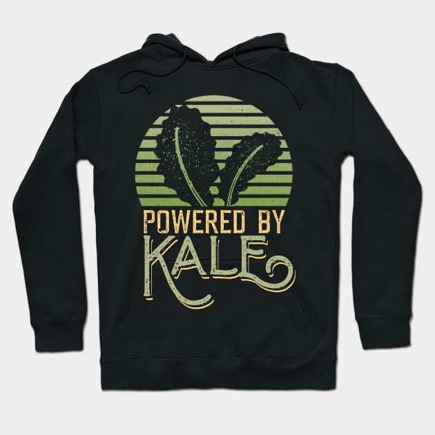 Powered by Kale Broccoli Celery Spinach Vegetarian Vegan Hoodie by aneisha